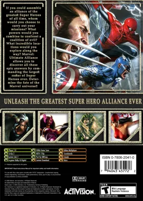 Marvel Ultimate Alliance (USA) box cover back